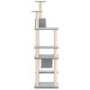 vidaXL Cat Tree Light Gray Engineered wood, plush, sisal Large Cat Tree