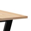 vidaXL Dining Table Natural Pine Solid Pine Wood and Powder-Coated Steel