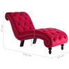 vidaXL Chaise Lounge Red Velvet, Polyester Large Ergonomic