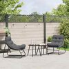 vidaXL Garden Furniture with Cushion 2 pcs Black 60 x 80 x 71cm Metal