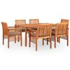 vidaXL Outdoor Dining Set Brown frame Solid Acacia wood 7-piece set