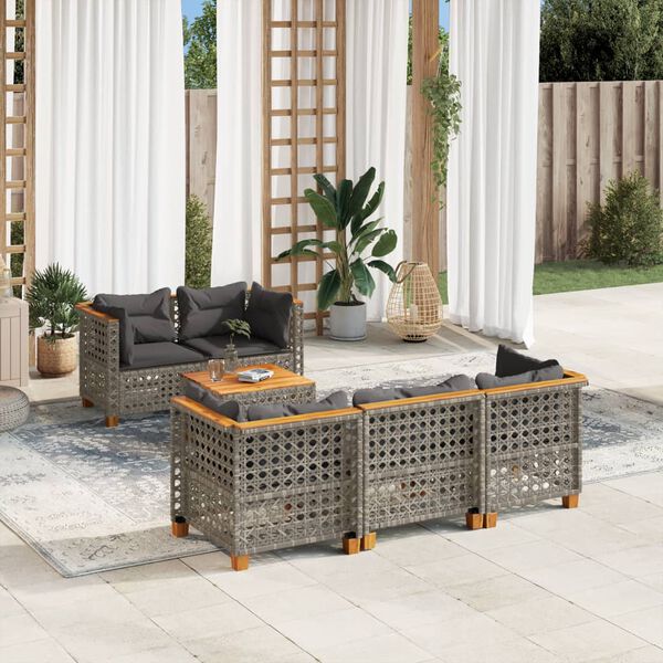 vidaXL Garden Sofa Set Grey PE rattan Modular, flexible configuration