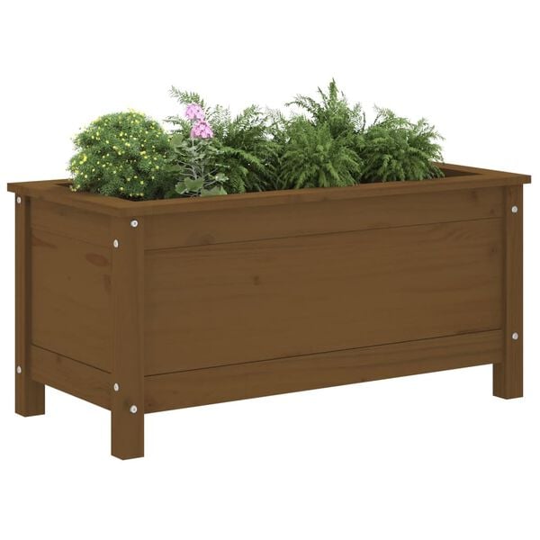 vidaXL Garden Planter Honey brown Solid pine wood Medium
