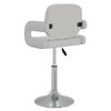 vidaXL Dining Chair Set of 2 White Faux leather, chromed steel