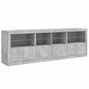 vidaXL Sideboard Concrete grey Engineered wood, Glass Large Sideboard