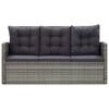 vidaXL Dining Set Grey PE rattan Large Removable Covers