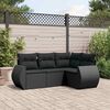 vidaXL Garden Sofa Set Black PE Rattan Removable Covers Garden Sofa Set