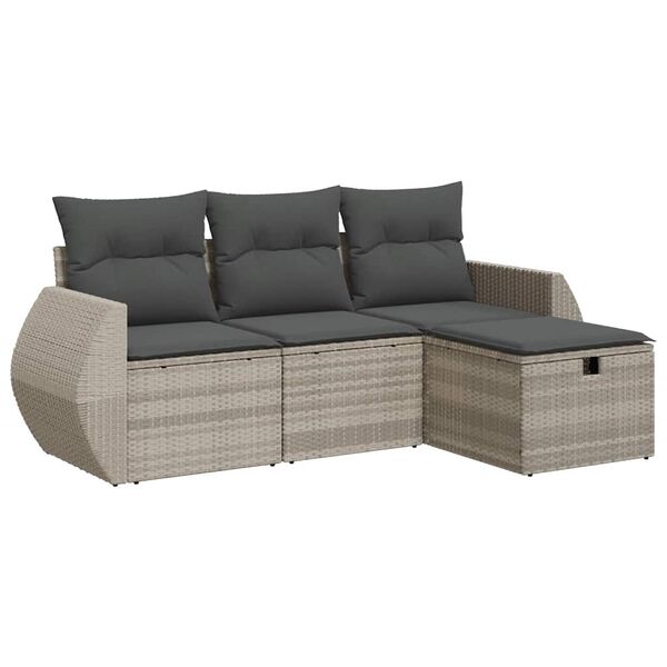 vidaXL Garden Sofa Set Light Grey