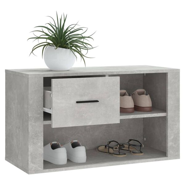 vidaXL Shoe Cabinet Concrete Grey Engineered Wood Medium Shoe Cabinet