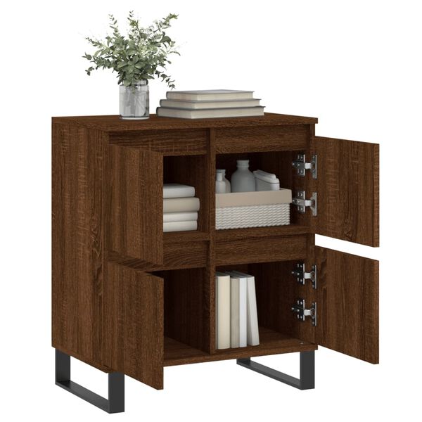 vidaXL Sideboard Brown Oak Engineered Wood, Iron Buffet Rectangular