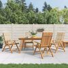 vidaXL Reclining Garden Chair Set of 4 Brown Solid teak wood Standard