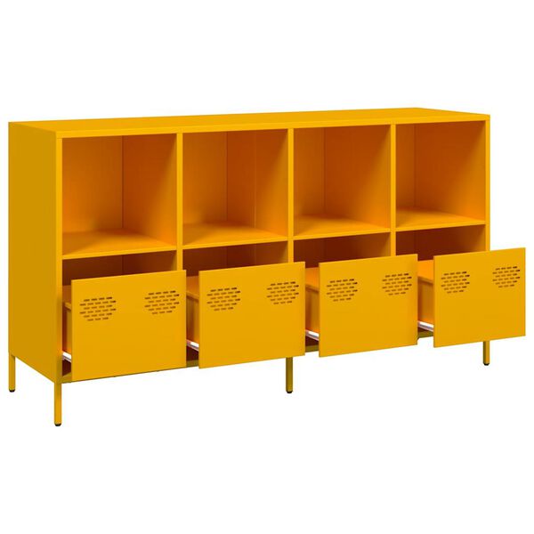 vidaXL Sideboard Mustard Yellow Cold-rolled Steel Large Sideboard