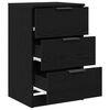 vidaXL Bedside Cabinet with Drawer Black Oak 15.75 x 25.59 x 25.59 in