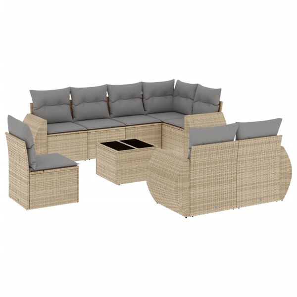 vidaXL Garden Sofa Set Beige, Light Gray