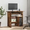 vidaXL Desk Smoked Oak Engineered Wood Storage Desk Rectangular