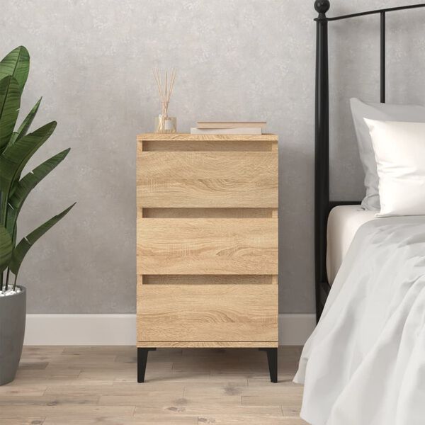 vidaXL Bedside Cabinet Sonoma oak Engineered wood Medium Bedside Cabinet
