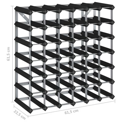 Dimensioned view of the wine rack with measurements along height and width.