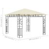 vidaXL Gazebo with Mosquito Net 9.8'x9.8'x9' Cream 0.6 oz/ft²