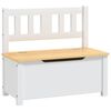 vidaXL Kids Storage Bench White and Beige MDF 23.6 x 11.8 x 21.7 in