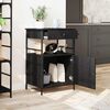 vidaXL Kitchen Trolley Black Oak 22.05 x 16.93 x 35.24 in