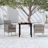 vidaXL Garden Dining Set Grey and Black