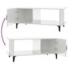vidaXL Coffee Table High gloss white Engineered wood 35.4 x 19.7 x 15.7 in