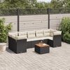 vidaXL Garden Sofa Set Black PE rattan Large UV-resistant materials