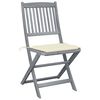 vidaXL Outdoor Chair Set of 4 Grey Wash Solid Acacia wood Standard