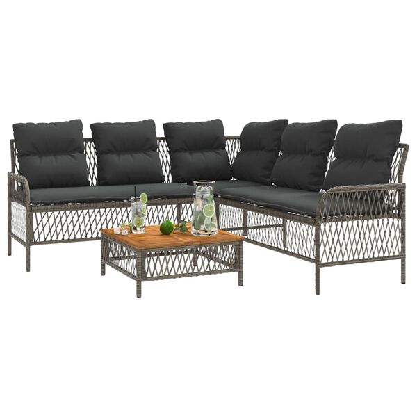 vidaXL Garden Sofa Set Grey