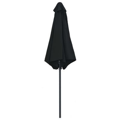 vidaXL Outdoor Parasol with Aluminum Pole 106.3"x96.9" Black