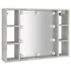 vidaXL Mirror Cabinet Concrete Gray Engineered Wood, Acrylic Medium