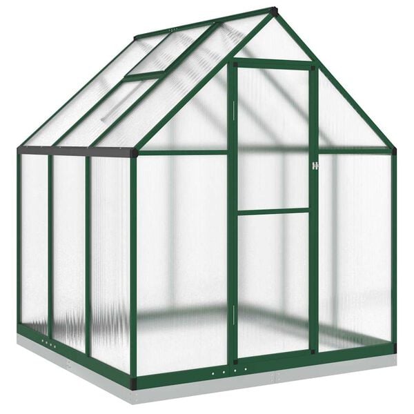 vidaXL Greenhouse Green Aluminum, Polycarbonate, Galvanized Steel Large