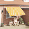 vidaXL Retractable Awning Orange and white stripes