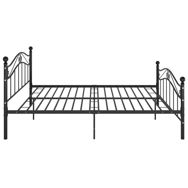 vidaXL Bed Frame Black Powder-coated metal Full Tough Bed Frame