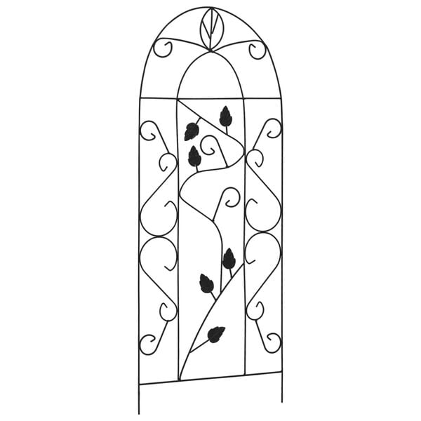 vidaXL Plant Rack Set of 3 Black Iron Medium Decorative Inlays