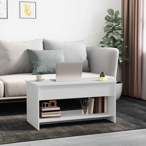 vidaXL Coffee Table White Engineered Wood Medium Coffee Table