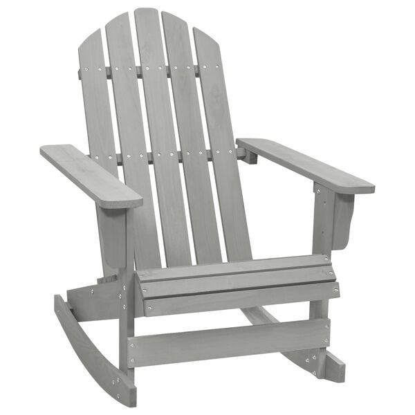 vidaXL Garden Rocking Chair Grey Hardwood Standard Durable