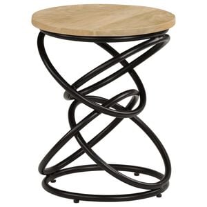 vidaXL End Table Brown and Black Solid mango wood Medium Durable