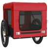vidaXL Pet Bike Trailer Red and Black Oxford Fabric, Iron, PVC Small