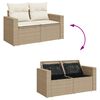 vidaXL Garden Sofa Set Beige, Cream white