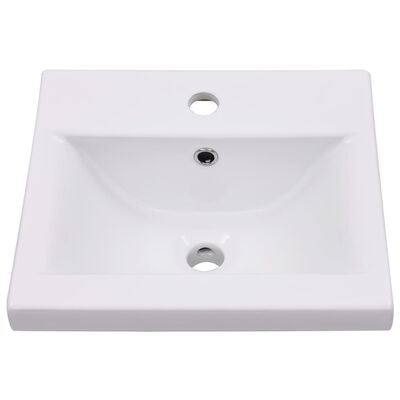 vidaXL Built-in Basin 16.5"x15.4"x7.1" Ceramic White