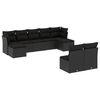 vidaXL Garden Sofa Set Black PE rattan, Powder-coated steel, Polyester