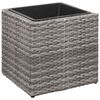 vidaXL Garden Raised Beds 3 pcs Poly Rattan Gray