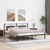 vidaXL Bed Frame Smoked oak Engineered wood and steel Double Bed Frame