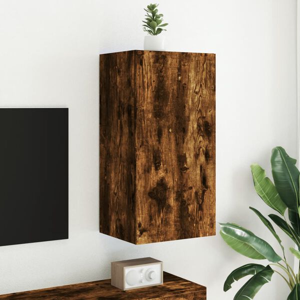 vidaXL TV Wall Cabinet Smoked Oak Engineered Wood Medium TV Wall Cabinet