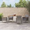 vidaXL Patio Dining Set Set of 4 Gray PE rattan Medium Seats Many