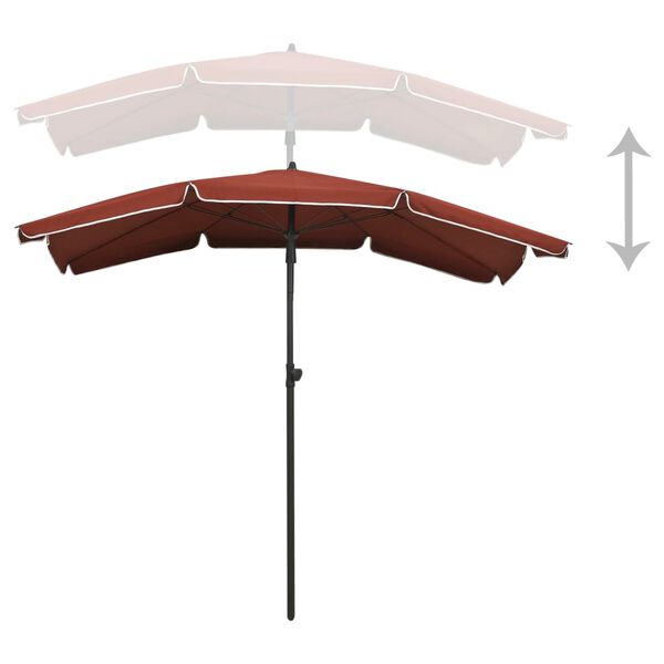 vidaXL Garden Parasol Terracotta Fabric (100% polyester), steel