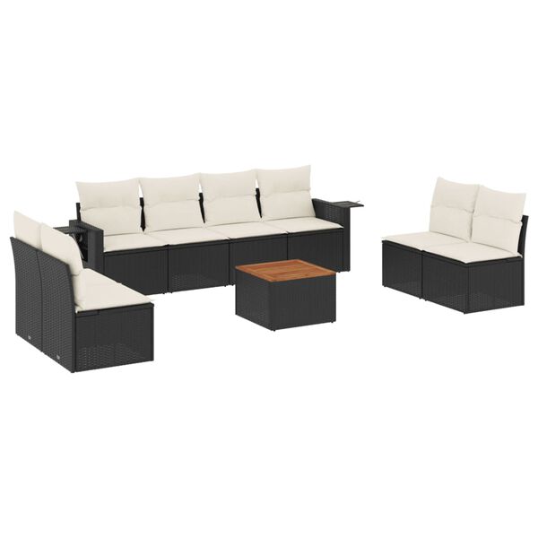 vidaXL Garden Sofa Set Black