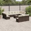vidaXL Garden Sofa Set Brown, Cream White