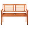 vidaXL Bench Brown Solid eucalyptus wood 47.2 in Ergonomic Bench